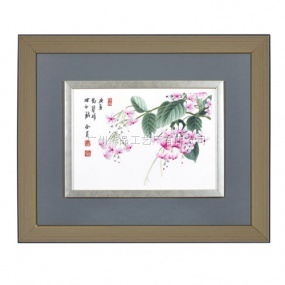 广绣《寸寸垂英倚日斜》49x41cm